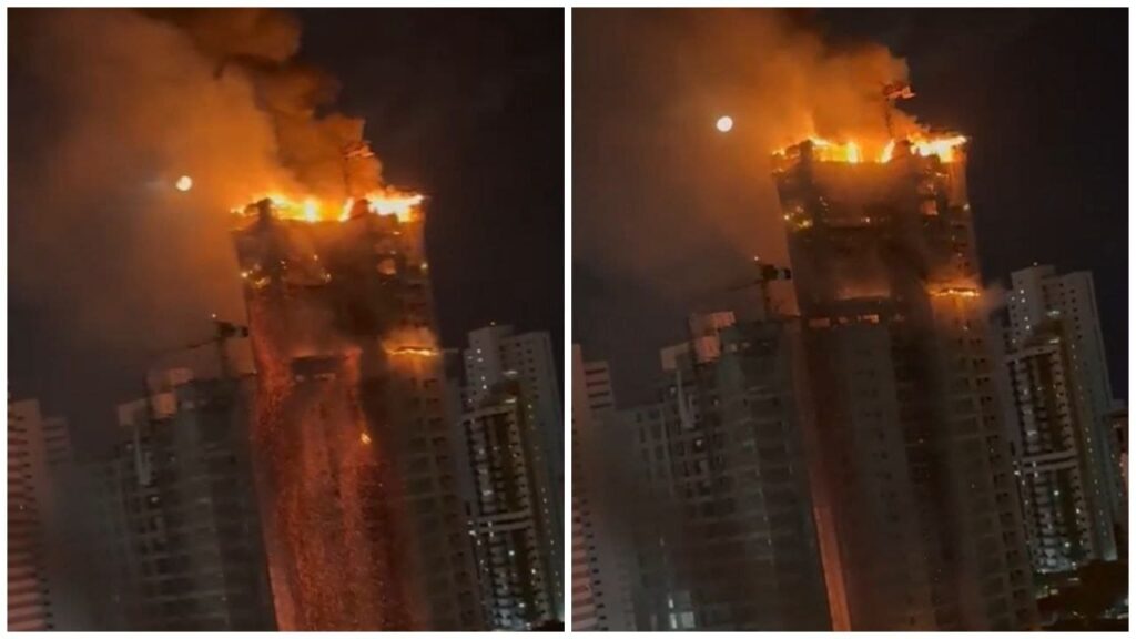 Rascacielos en Brasil es consumido por fuerte incendio (VIDEO)
