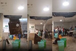 Techo del IMSS en Cancun se desploma VIDEO 2