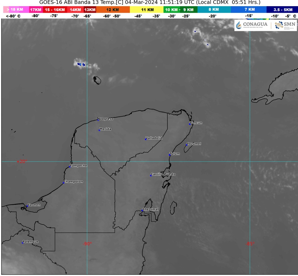 Clima hoy en Cancún y Quintana Roo: Cálido con cielo nublado