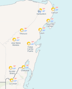 Clima hoy en Cancún y Quintana Roo: Ambiente muy caluroso