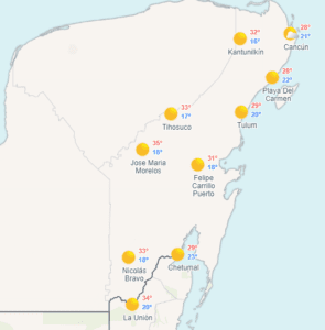 Clima hoy en Cancún y Quintana Roo: Caluroso con posibles lluvias