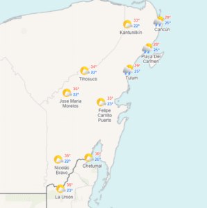 Clima hoy en Cancún y Quintana Roo: Probables lluvias aisladas