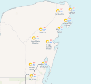 Clima hoy en Cancún y Quintana Roo: Ambiente caluroso por la tarde