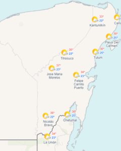 Clima hoy en Cancún y Quintana Roo: Evento de SURADA con probables lluvias