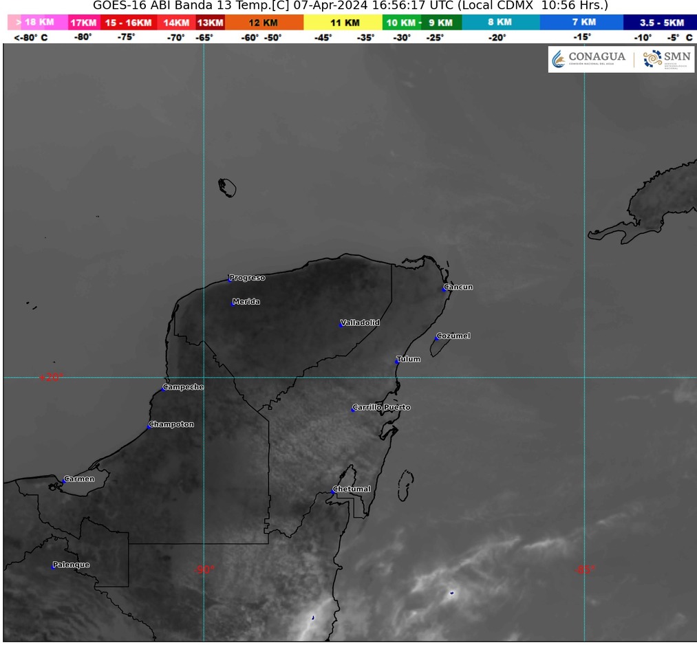 Clima hoy en Cancún y Quintana Roo: Cielo parcialmente nublado durante el día