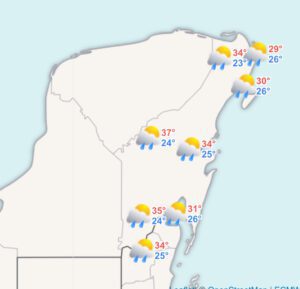 Clima hoy en Cancún 