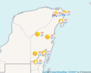 Clima hoy en Cancún y Quintana Roo: Nublado con posibles chubascos