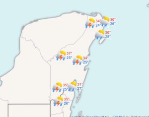 Clima hoy en Cancún y Quintana Roo: Nublado con probables lluvias