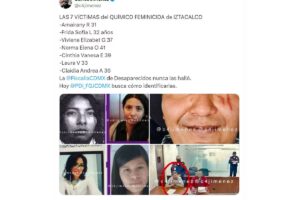 Presuntas victimas del presunto feminicida de Iztacalco