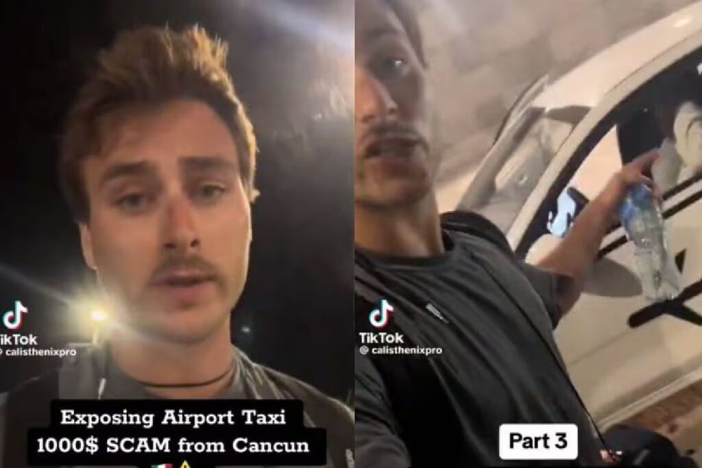 VIDEO Turista canadiense exhibe a taxista de Cancún, quería cobrarle mil dólares