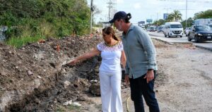 CFE avanzan con cableado subterráneo en el bulevar Colosio de Cancún