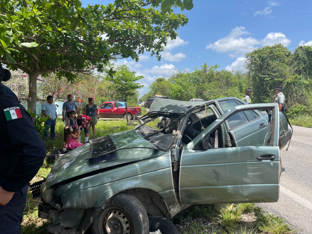 Accidente en carretera Leona Vicario-Valladolid Nuevo deja 1 lesionado