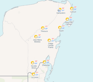 Clima hoy en Cancún y Quintana Roo: Ambiente caluroso con posibles lluvias
