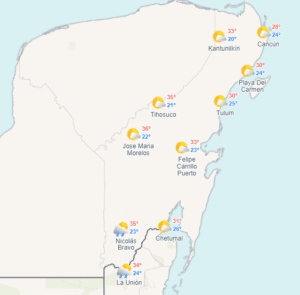 Clima hoy en Cancún y Quintana Roo: Caluroso con vientos y probables lluvias