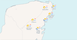 Clima hoy en Cancún y Quintana Roo: Chubascos con lluvias puntuales fuertes
