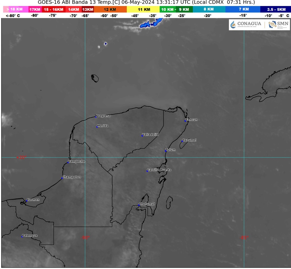 Clima hoy en Cancún y Quintana Roo: Cielo parcialmente nublado durante el día