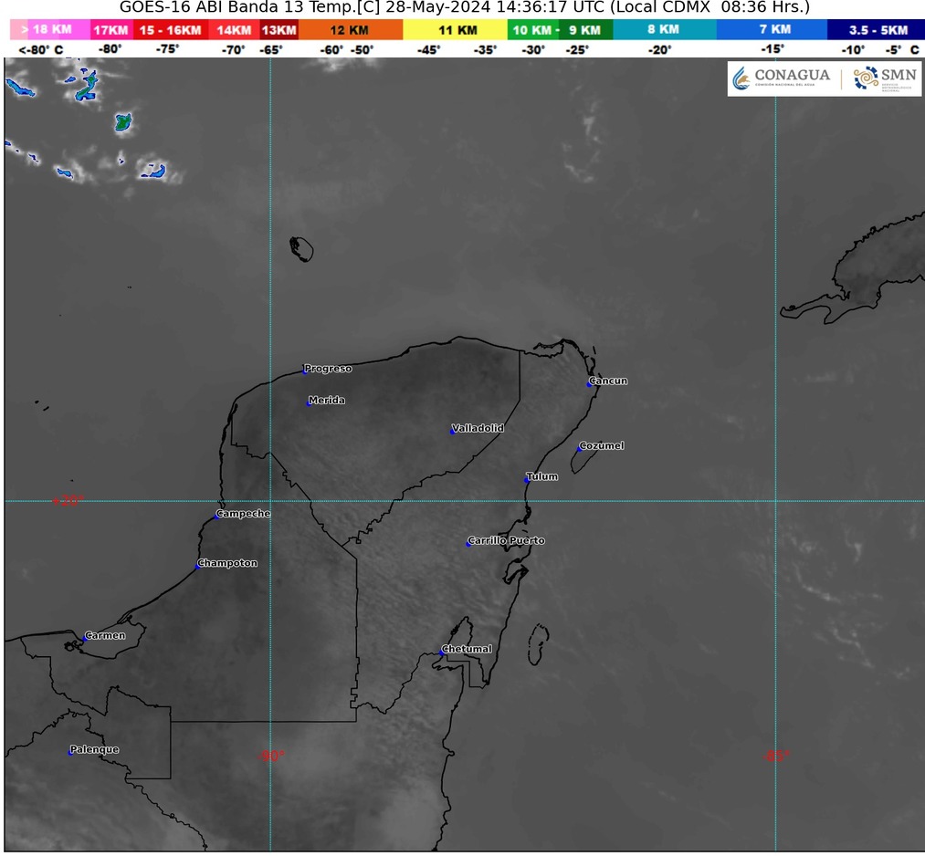 Clima hoy en Cancún y Quintana Roo: Cielo parcialmente nublado durante la mañana