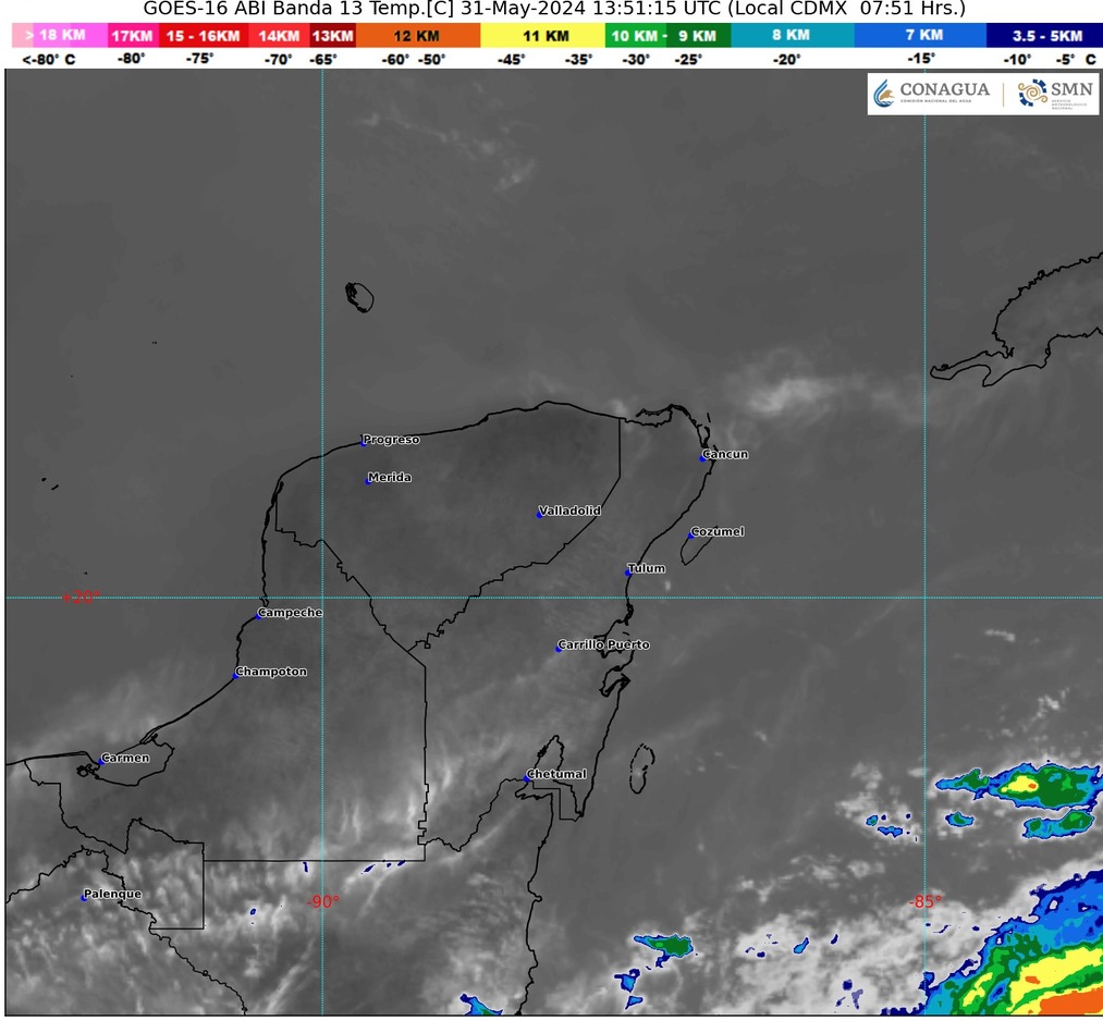 Clima hoy en Cancún y Quintana Roo: Cielo medio nublado con lluvias aisladas