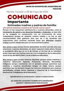 Comunicado de los maestros 