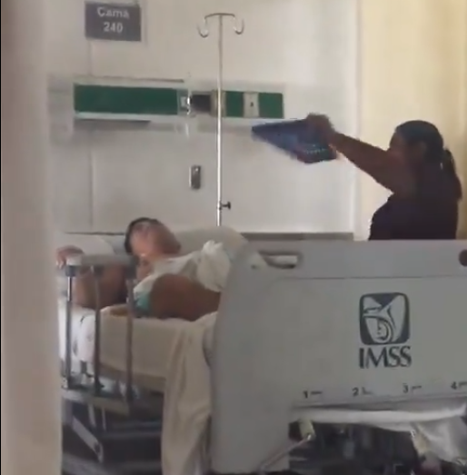 VIDEO: IMSS Playa del Carmen sin aire acondicionado ¡Les echan aire con abanicos!