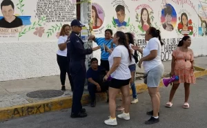 Mural de madres buscadoras afectado se arma discusion y policia dada de baja 1