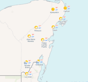 Clima hoy en Cancún y Quintana Roo: Ambiente muy caluroso con vientos