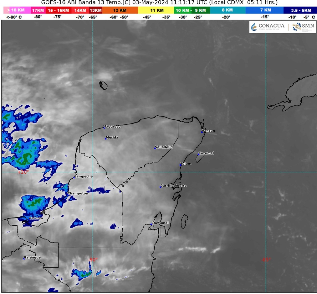 Clima hoy en Cancún y Quintana Roo: Caluroso con lluvias