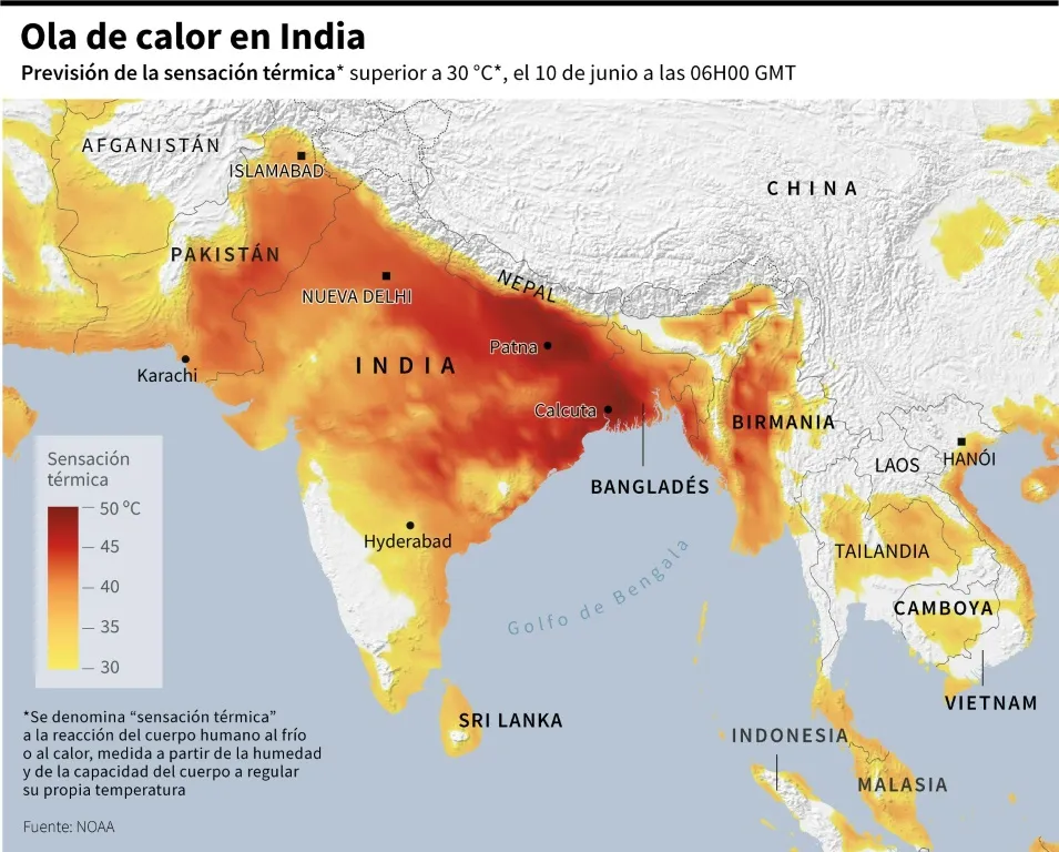 ¡Alarmante! Sufre India la ola de calor más larga registrada