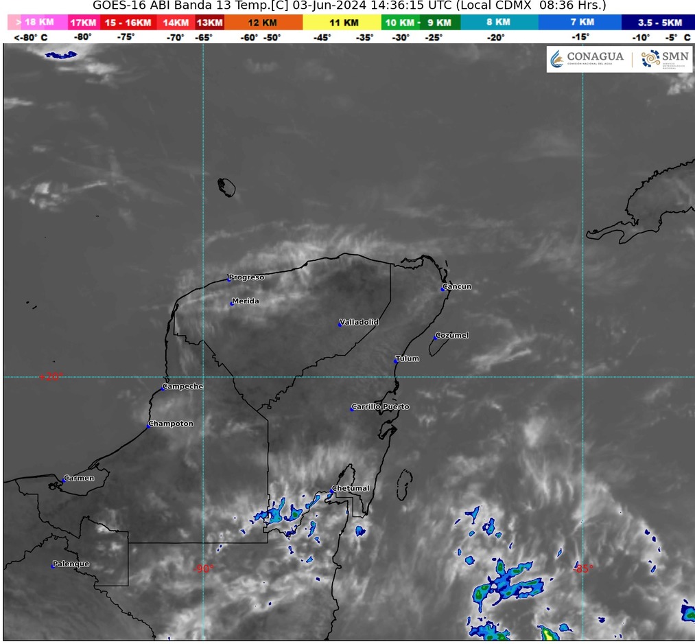 Clima hoy en Cancún y Quintana Roo: Cielo medio nublado con probabilidad de lluvias