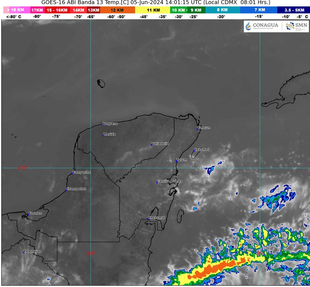 Clima hoy en Cancún y Quintana Roo: Cielo medio nublado durante el día