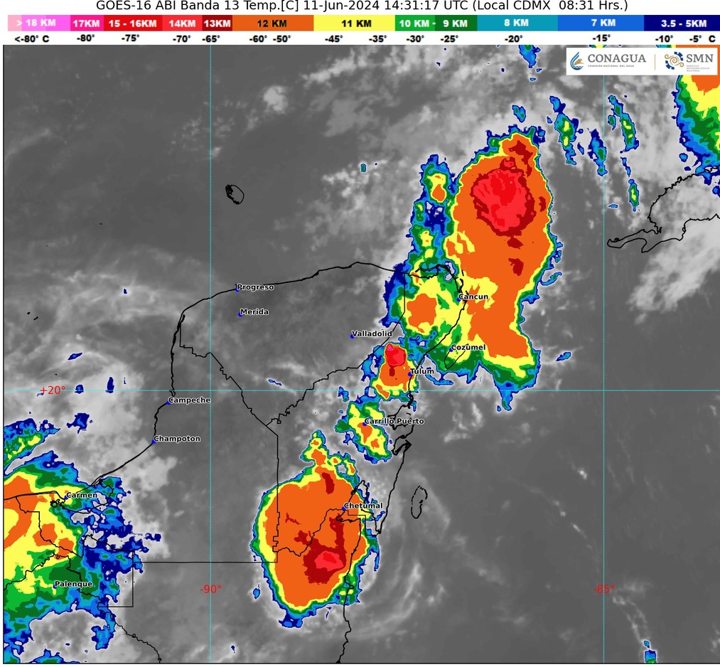 Clima hoy en Cancún y Quintana Roo: Cielo nublado con lluvias puntuales intensas