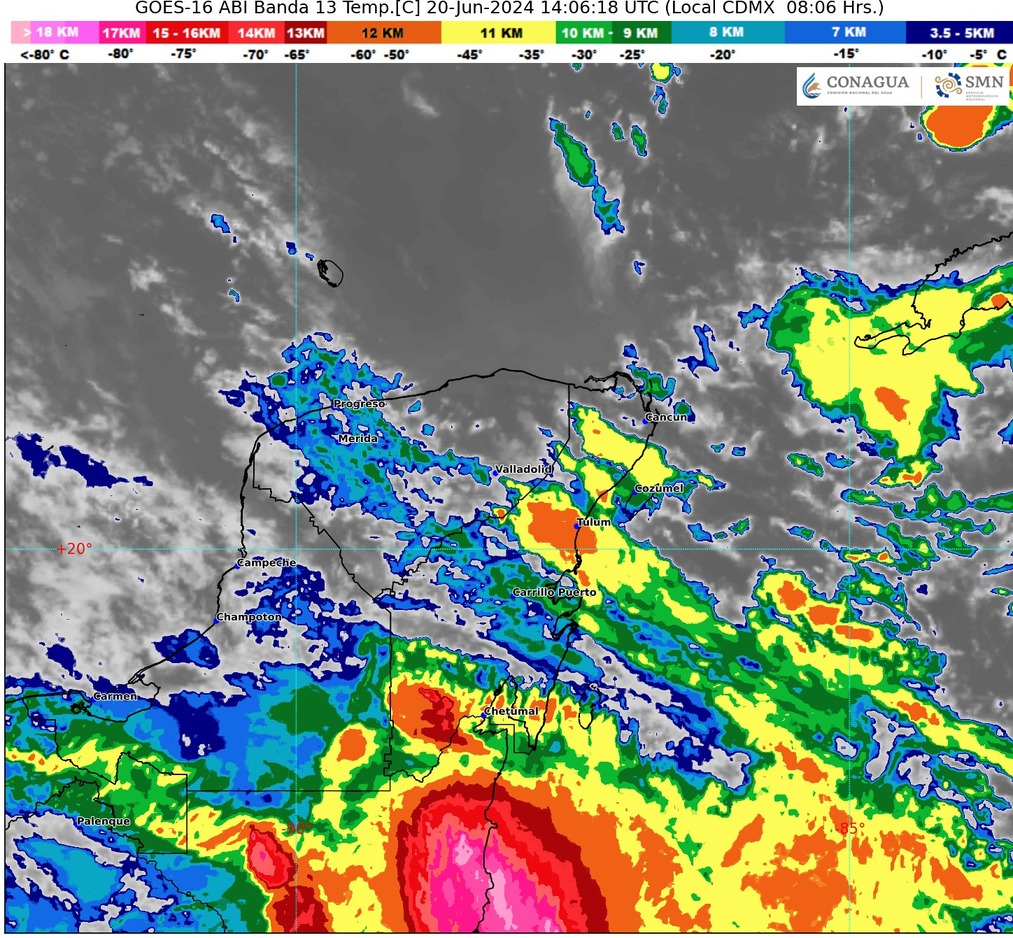 Clima hoy en Cancún y Quintana Roo: Cielo nublado durante el día