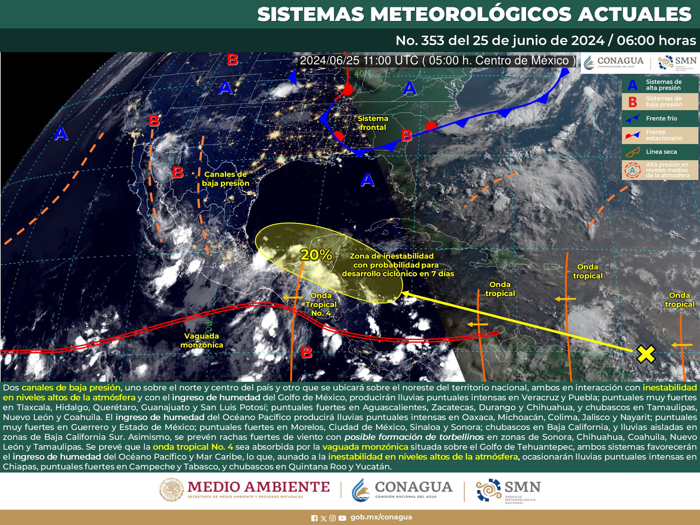 Clima hoy en Cancún y Quintana Roo: Cielo medio nublado a nublado con lluvias puntuales