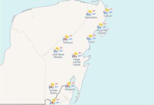 Clima hoy en Cancún y Quintana Roo: Cielo nublado y lluvias intensas