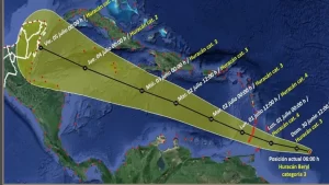 Huracan Beryl ya es categoria 3 trayectoria del fenomeno tropical