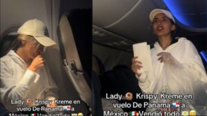 Mujer vende donas en un avion y es criticada