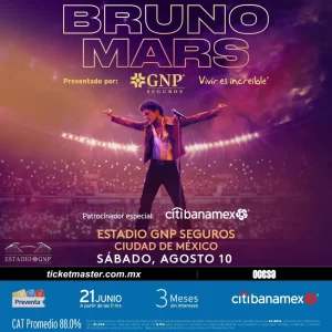 Bruno Mars estará en el estadio GNP