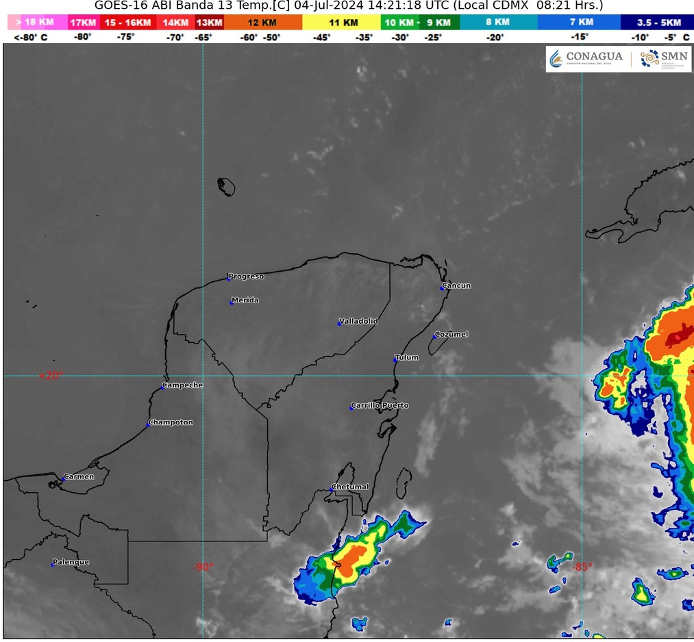 Clima hoy en Cancún y Quintana Roo: Cielo nublado con lluvias puntuales torrenciales