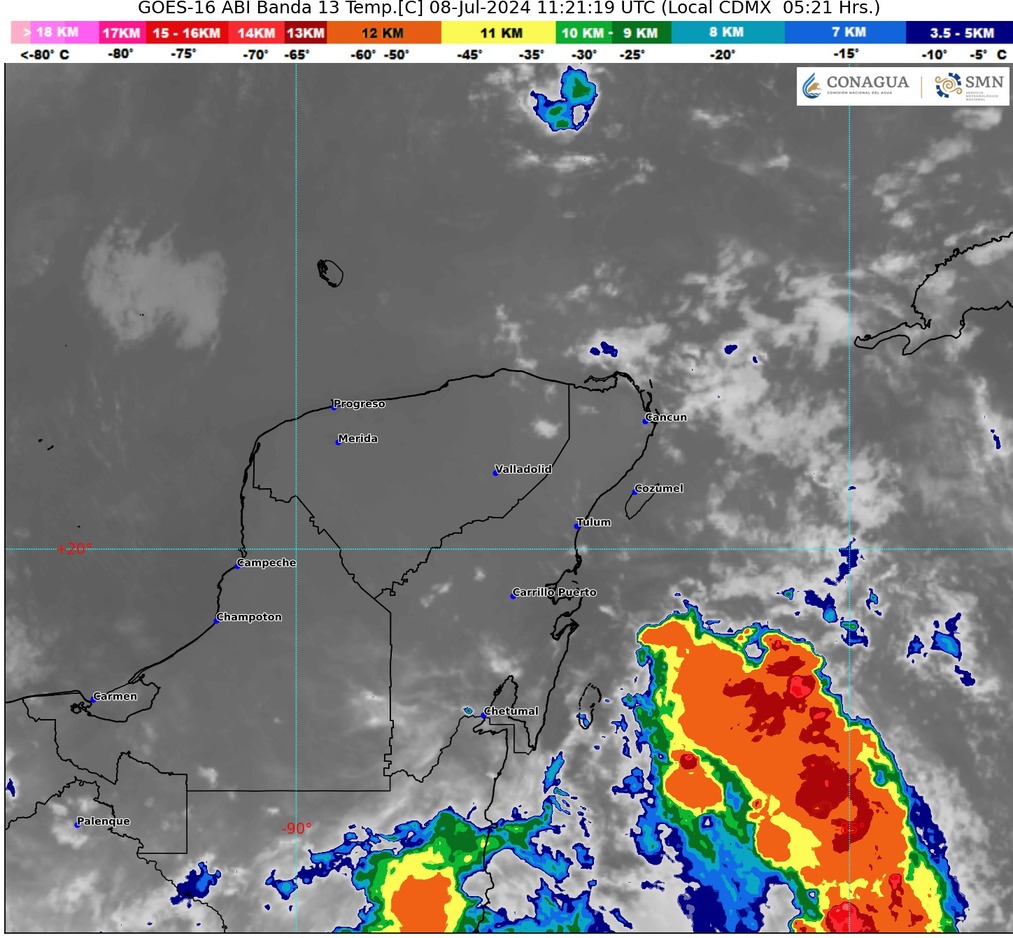 Clima hoy en Cancún y Quintana Roo: Cielo medio nublado y lluvias por la mañana