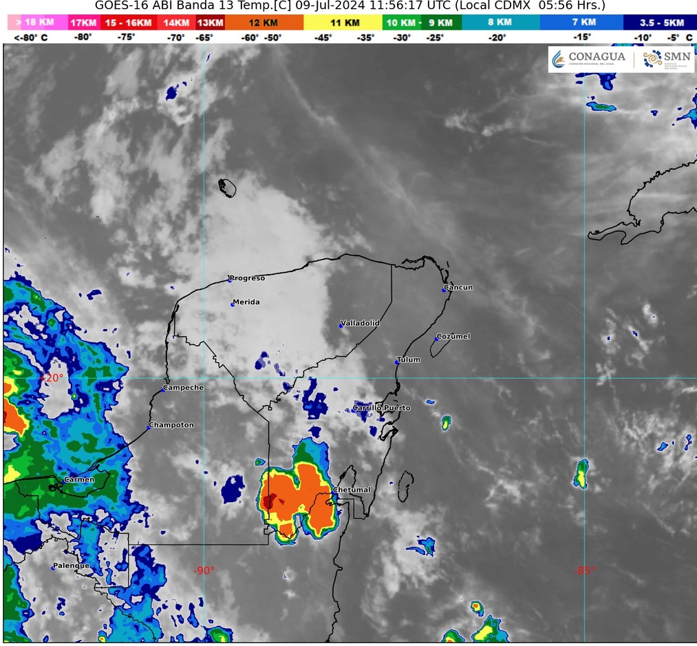 Clima hoy en Cancún y Quintana Roo: Cielo medio nublado y ambiente templado