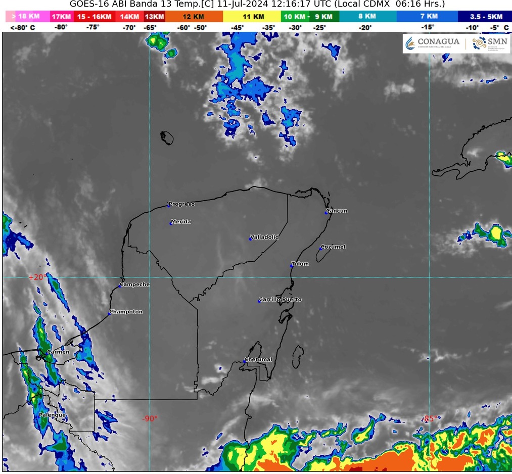 Clima hoy en Cancún y Quintana Roo: Cielo medio nublado y ambiente templado