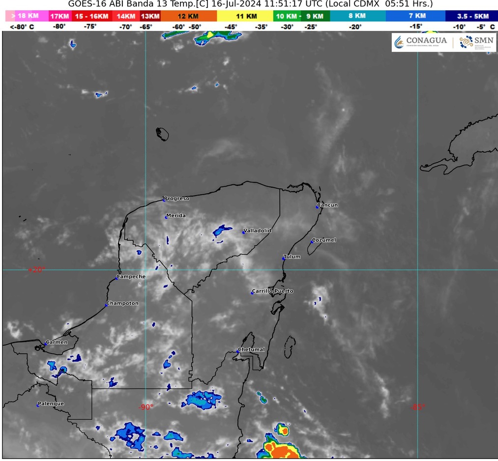 Clima hoy en Cancún y Quintana Roo: Ambiente templado y cielo medio nublado