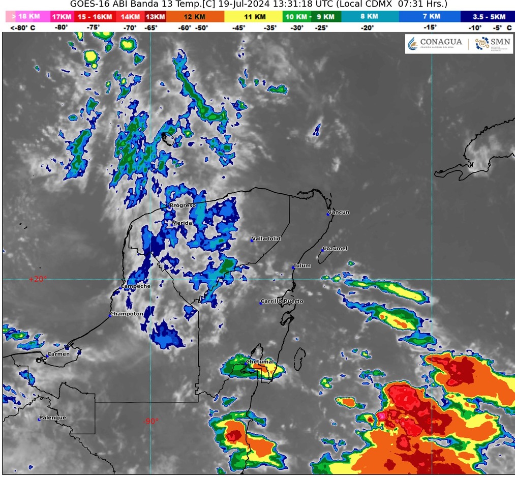 Clima hoy en Cancún y Quintana Roo: Cielo medio nublado y ambiente templado