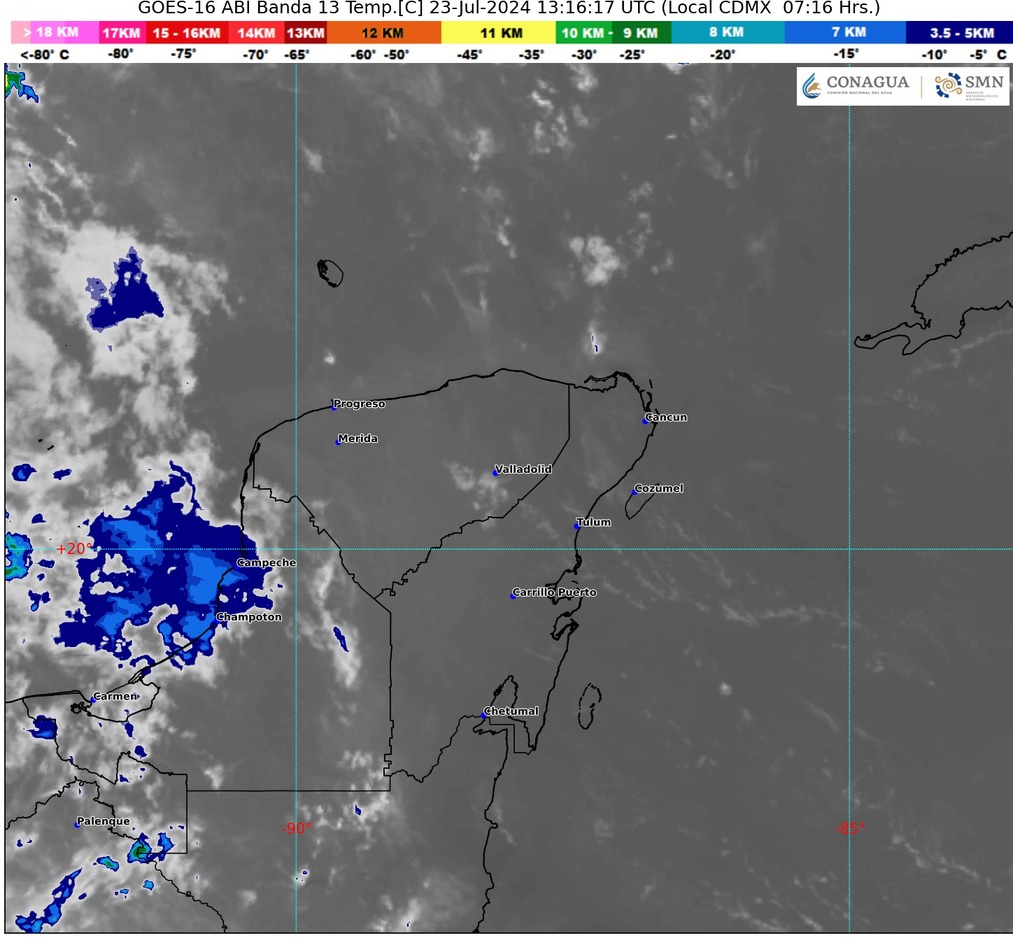 Clima hoy en Cancún y Quintana Roo: Cielo medio nublado con probabilidad de lluvias