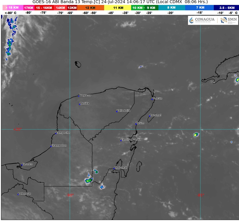 Clima hoy en Cancún y Quintana Roo: Cielo medio nublado con probabilidad de lluvias