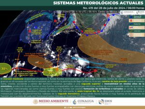 Clima hoy en Cancún y Quintana Roo: Nublado con chubascos y fuertes lluvias 