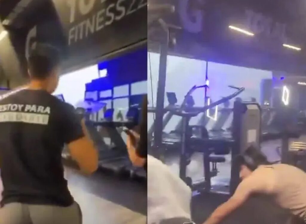 Fachada de gimnasio se desploma y deja dos mujeres lesionadas (VIDEO)