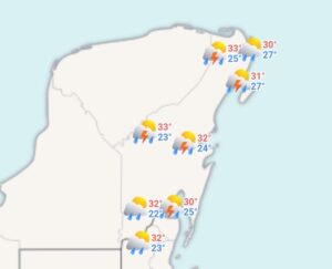 Clima hoy en Cancún y Quintana Roo: Lluvias puntuales muy fuertes