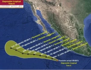 Pronostico y posible trayectoria del huracan Carlotta