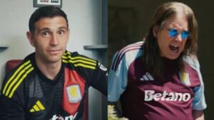 Ozzy Osbourne y Dibu Martínez presentan nueva camiseta del Aston Villa